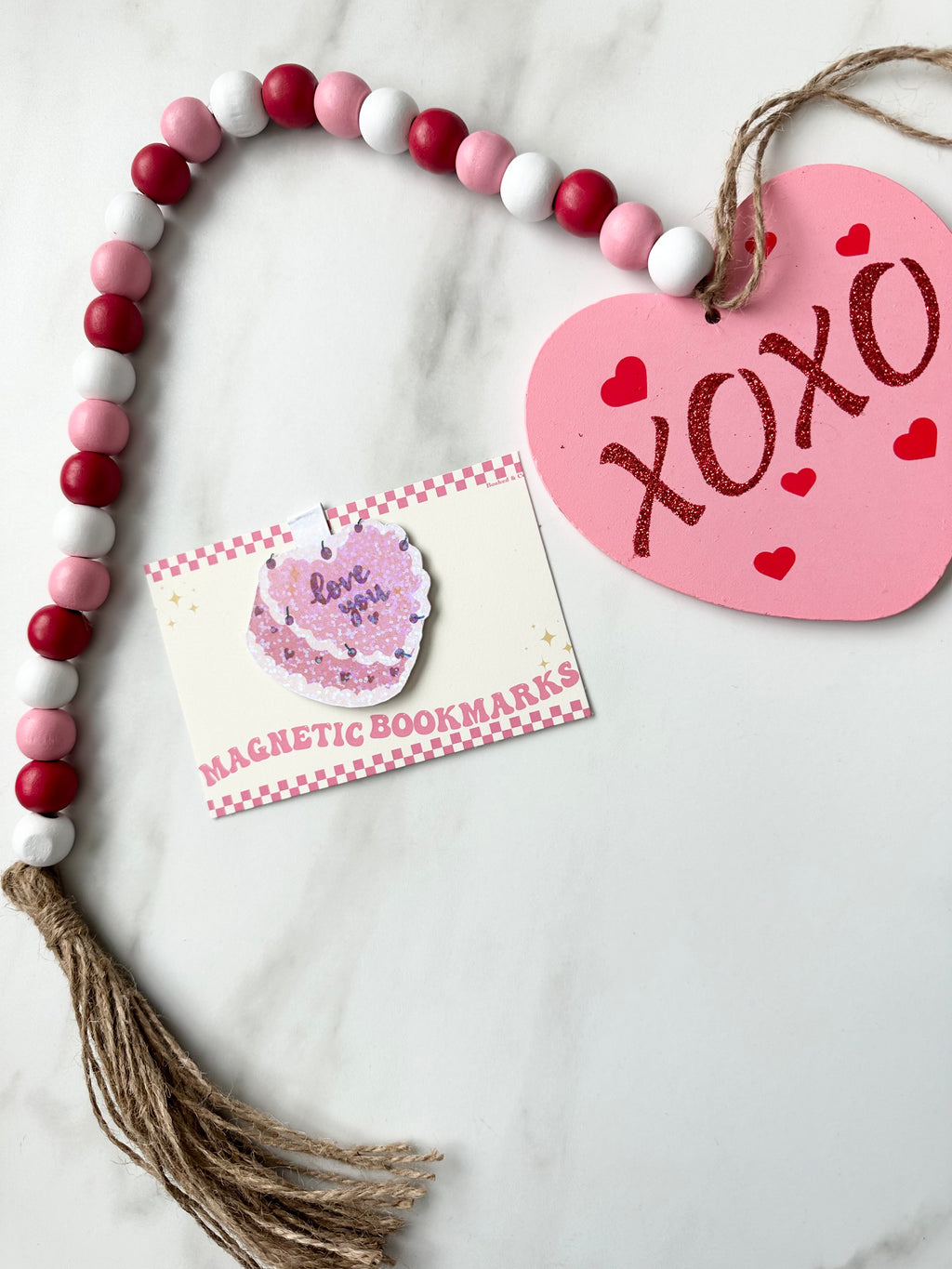Love You  Heart Cake Magnetic Bookmark